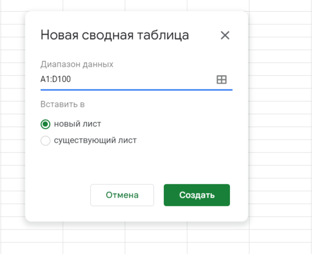 сделать сводную таблицу в Excel