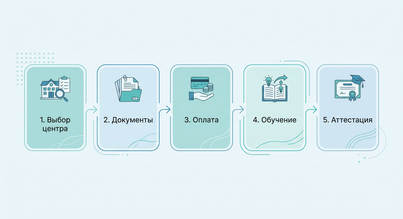 Инфографика: 5 шагов получения диплома о профессиональной переподготовке