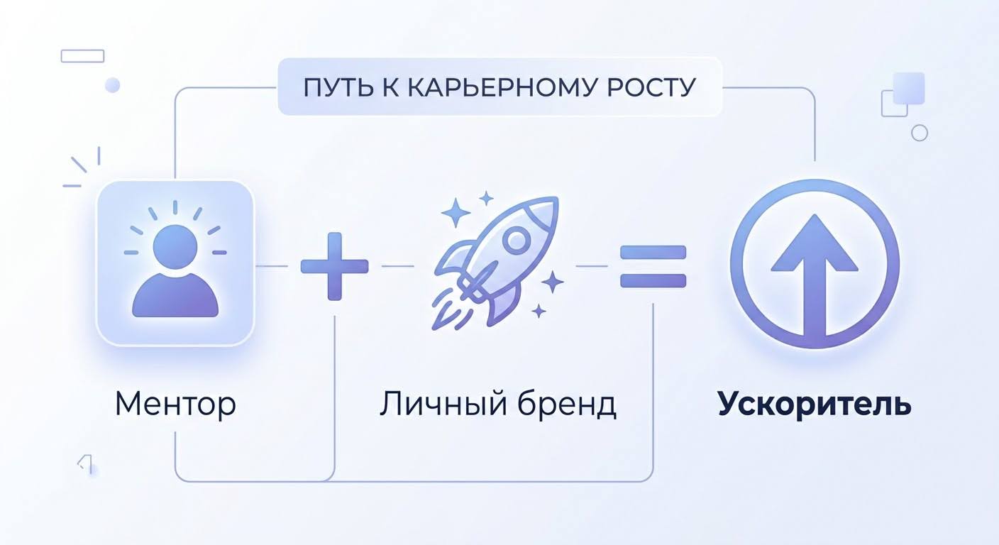 Схема: ментор плюс личный бренд равно ускоритель карьеры после курсов