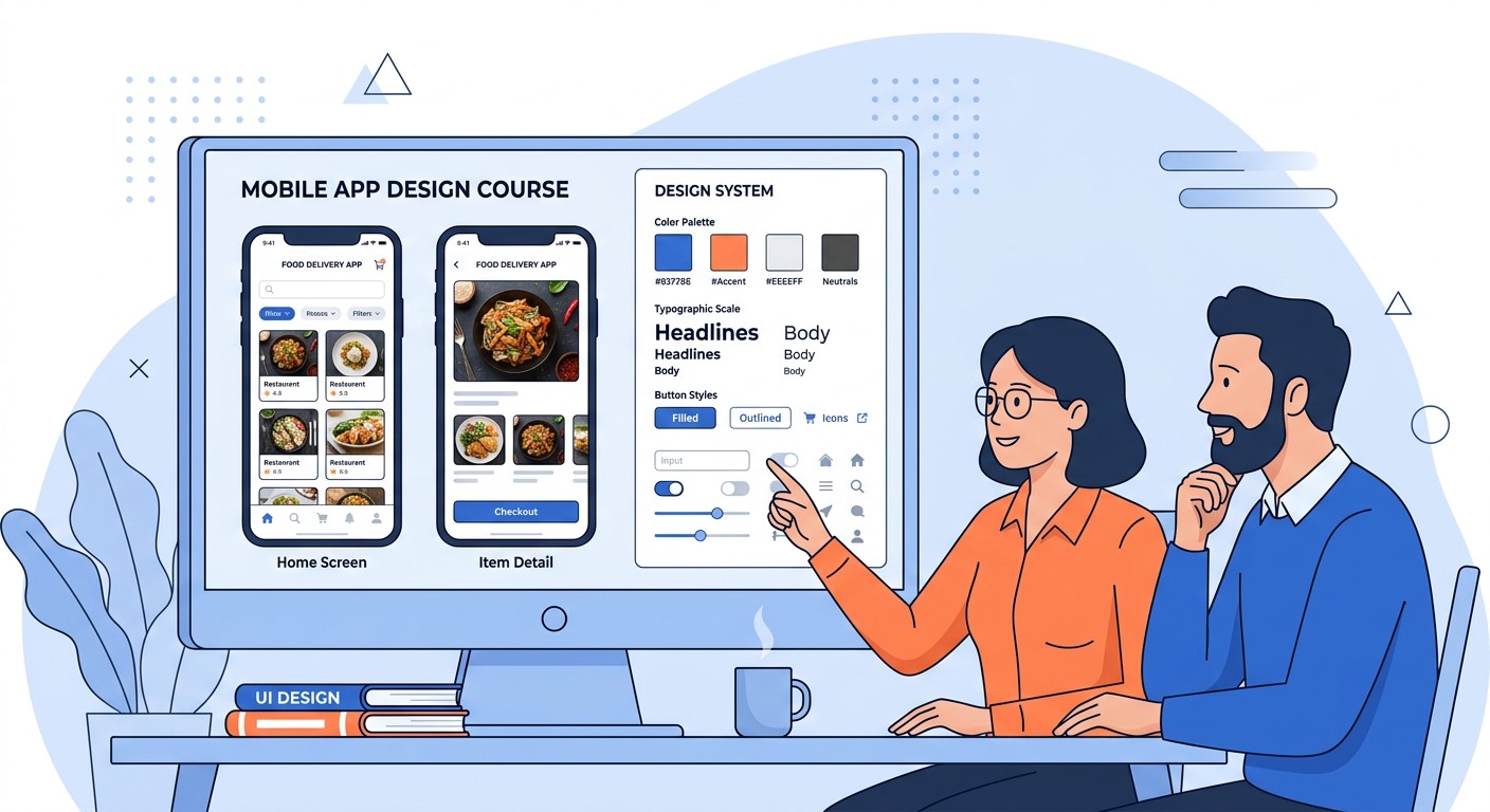 Макеты мобильного приложения на бесплатном курсе по UX/UI-дизайну