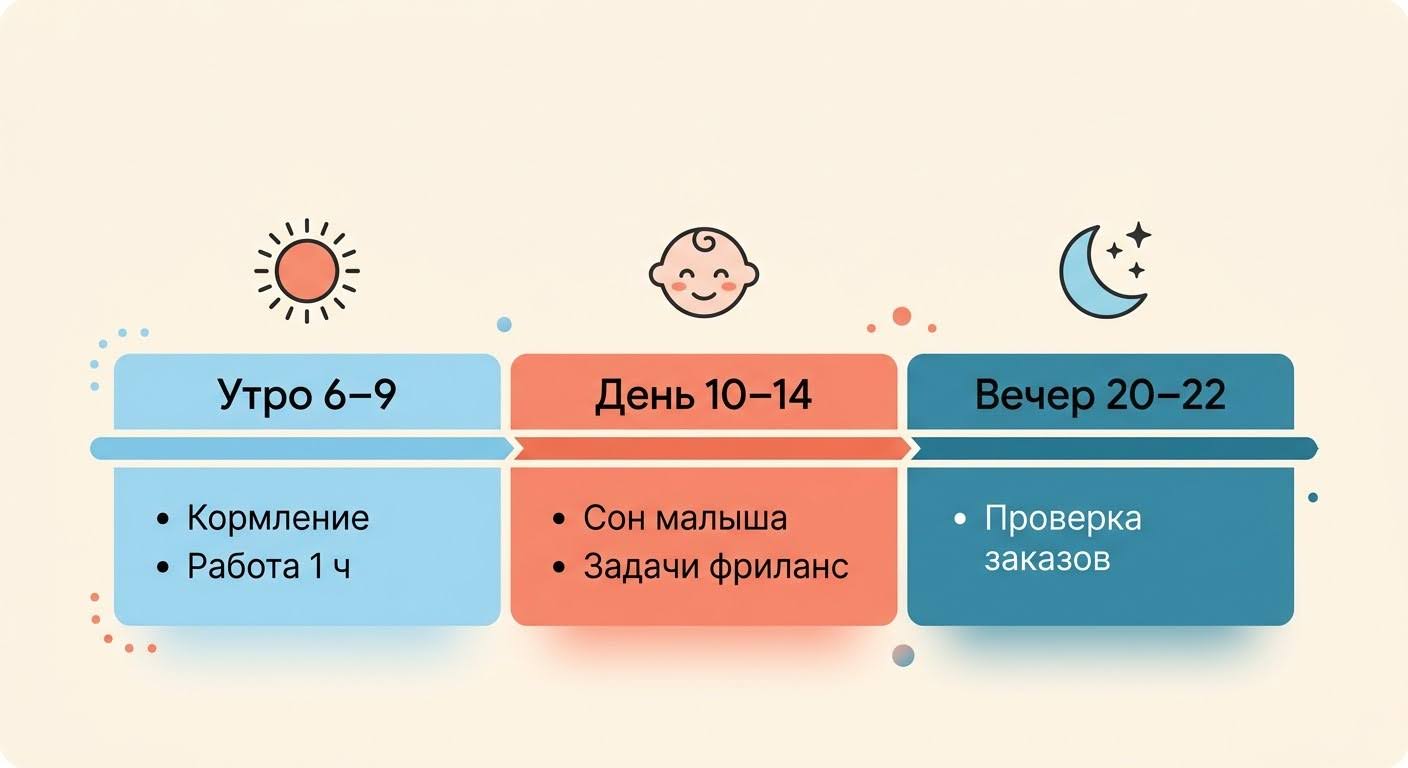 Режим дня мамы с ребёнком до года — утро, день, вечер