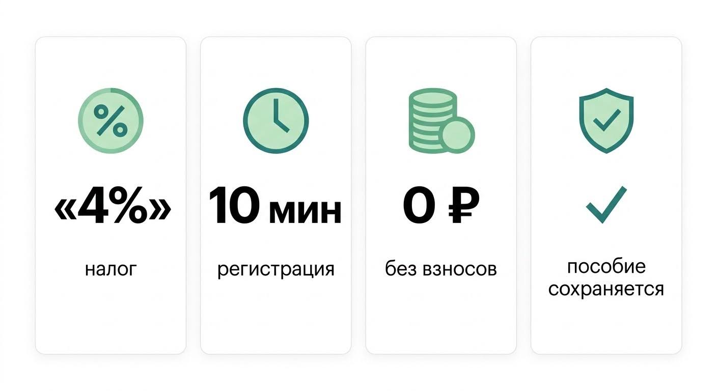 Самозанятость в цифрах — 4%, 10 минут, 0 рублей взносов