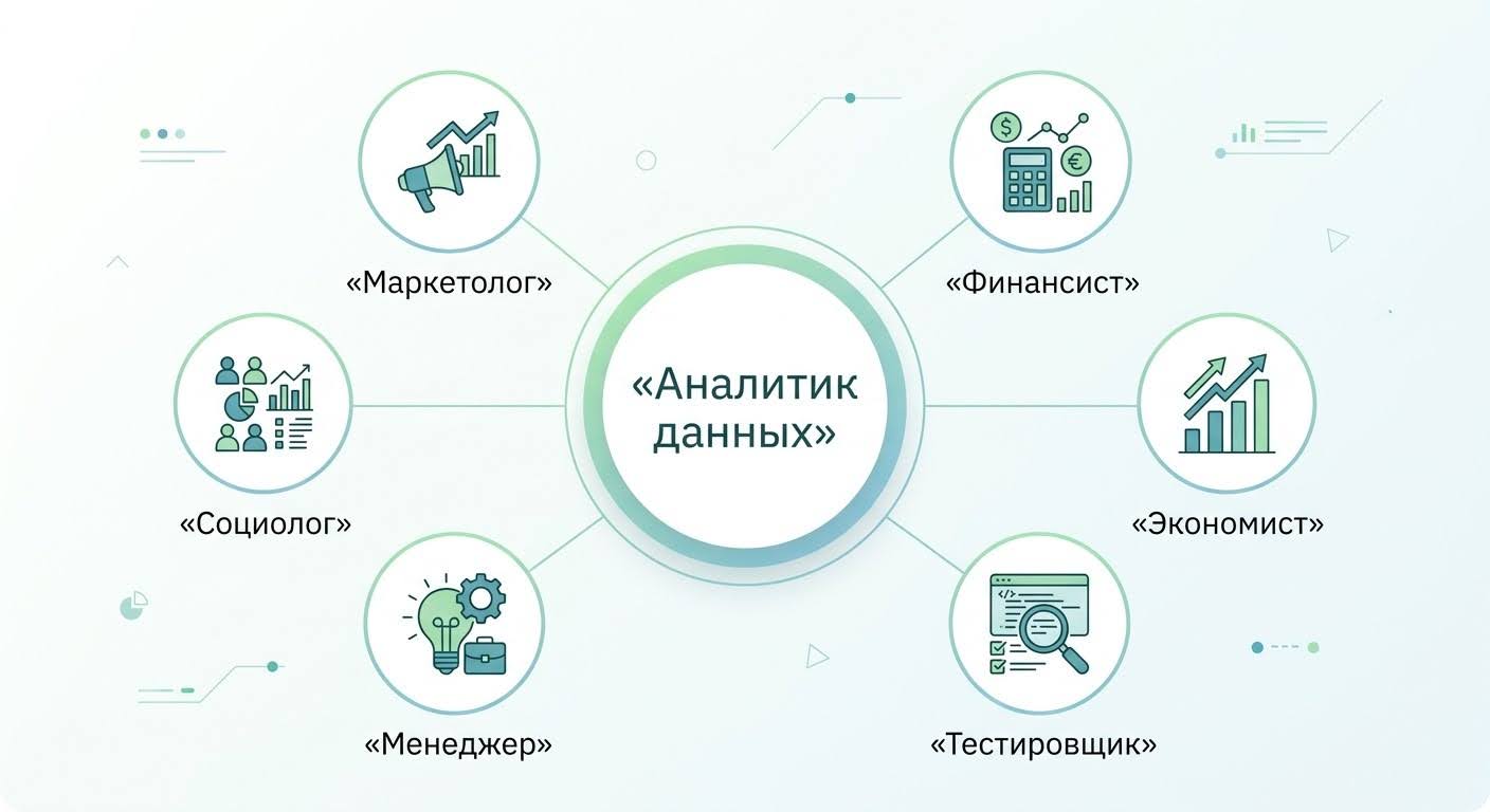 Смежные профессии для перехода в аналитику данных — схема связей