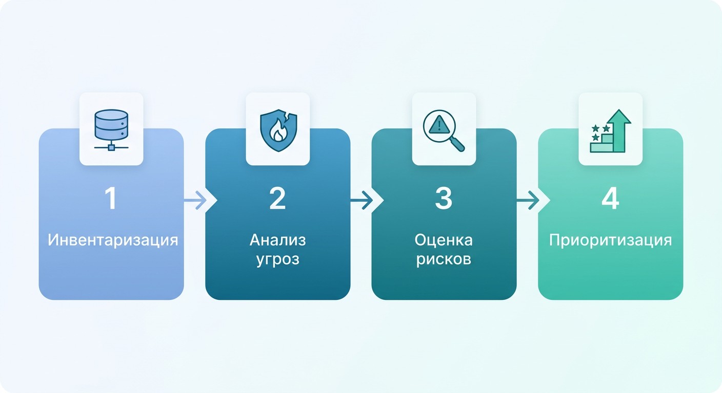 Инфографика: 4 шага аудита IT-ландшафта по информационной безопасности