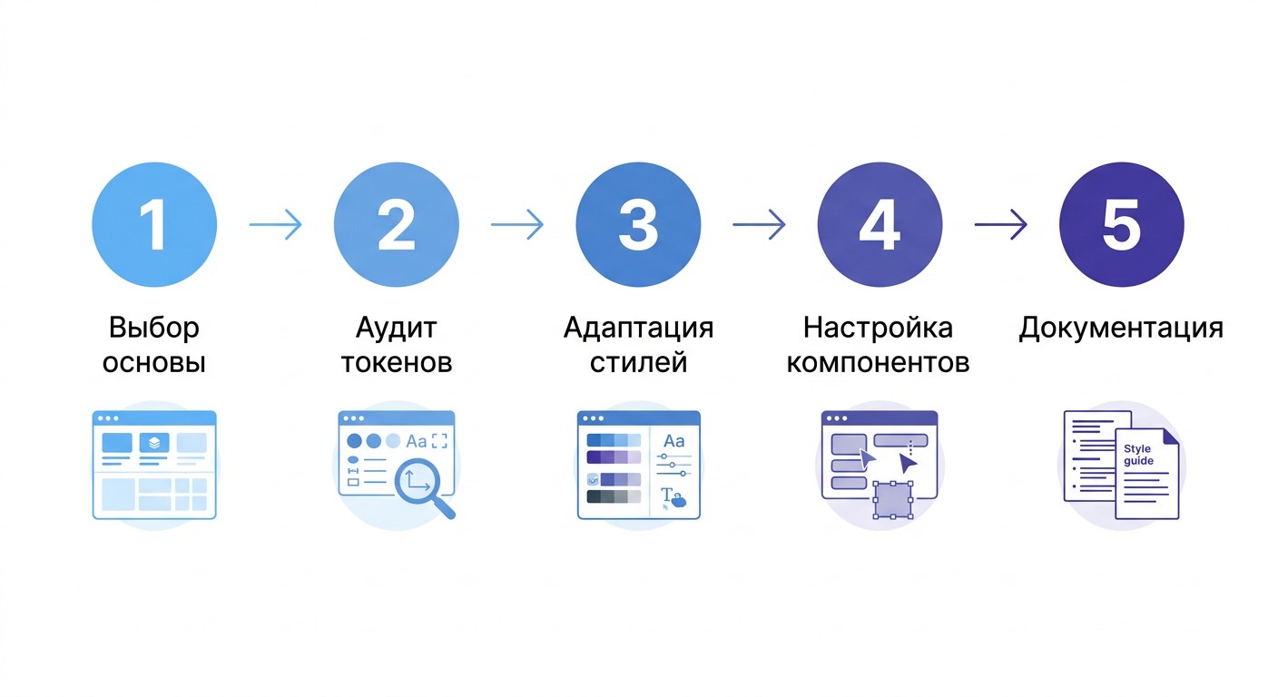 Пять шагов адаптации открытой дизайн-системы под проект в Figma