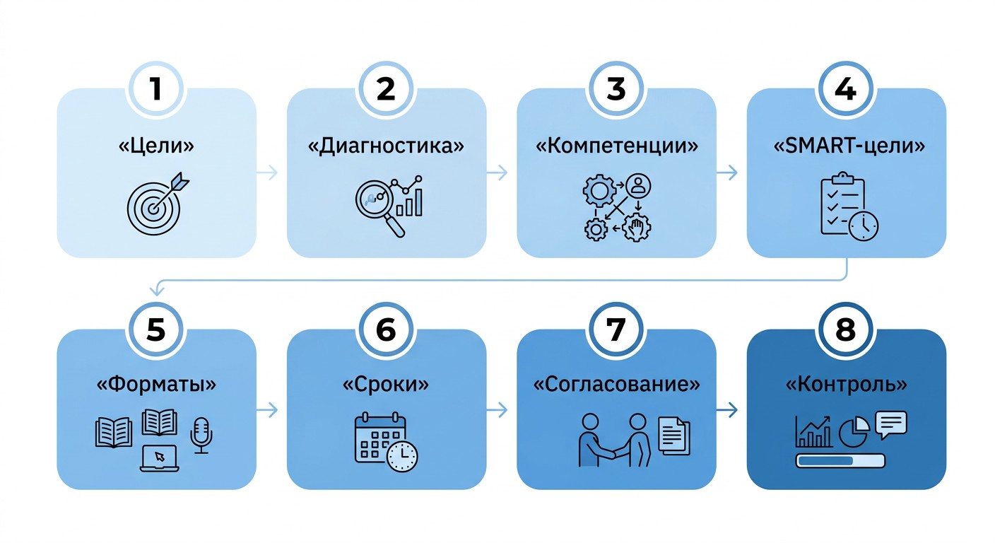 Восемь шагов составления индивидуального плана развития — схема