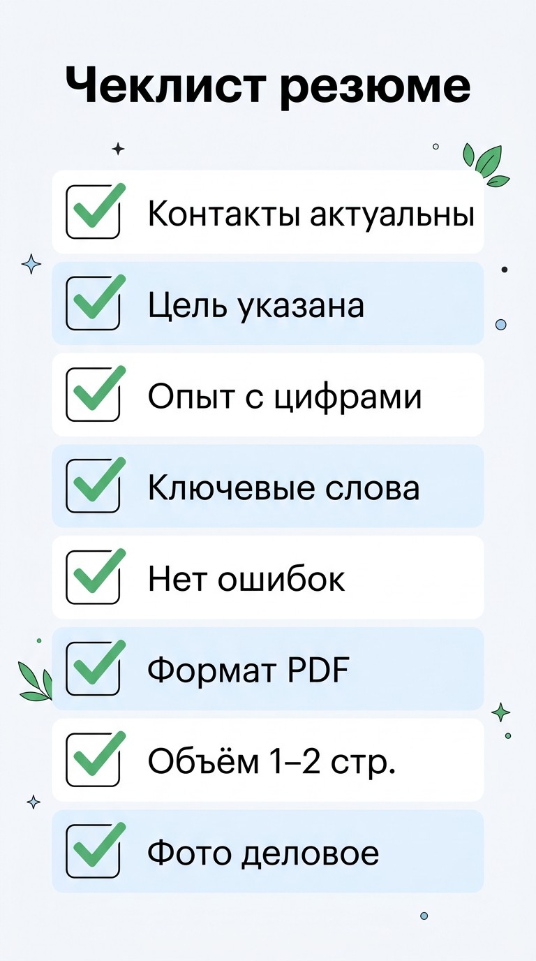 Чеклист готового резюме на работу — финальная проверка
