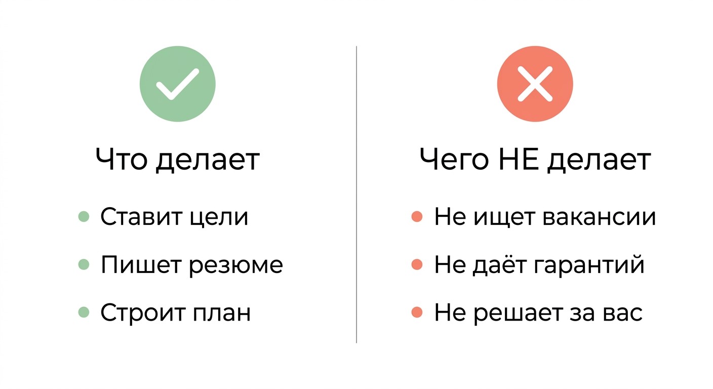Инфографика что делает карьерный консультант и чего не делает