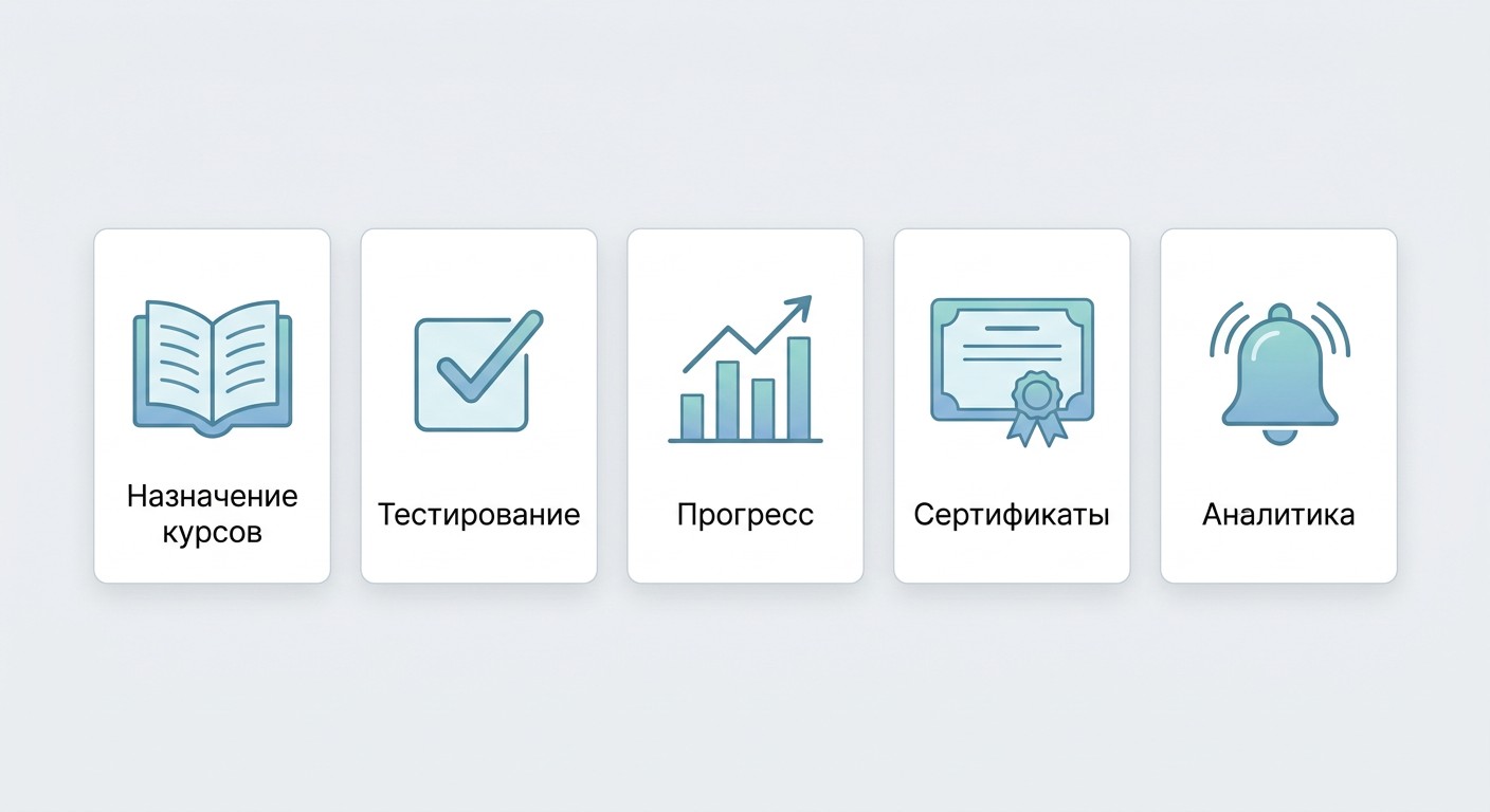 Инфографика пяти задач современной системы дистанционного обучения