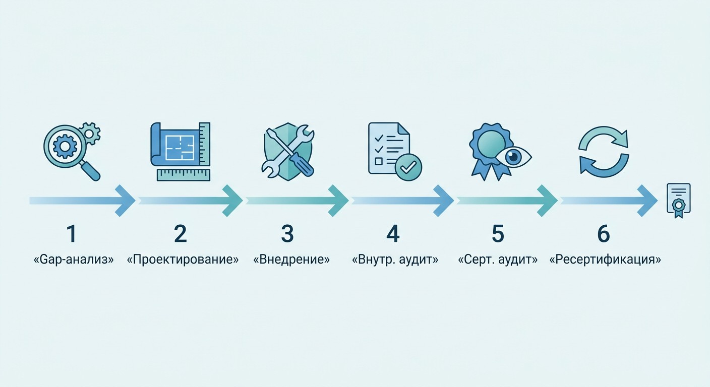 Шесть шагов сертификации по стандарту ISO 27001