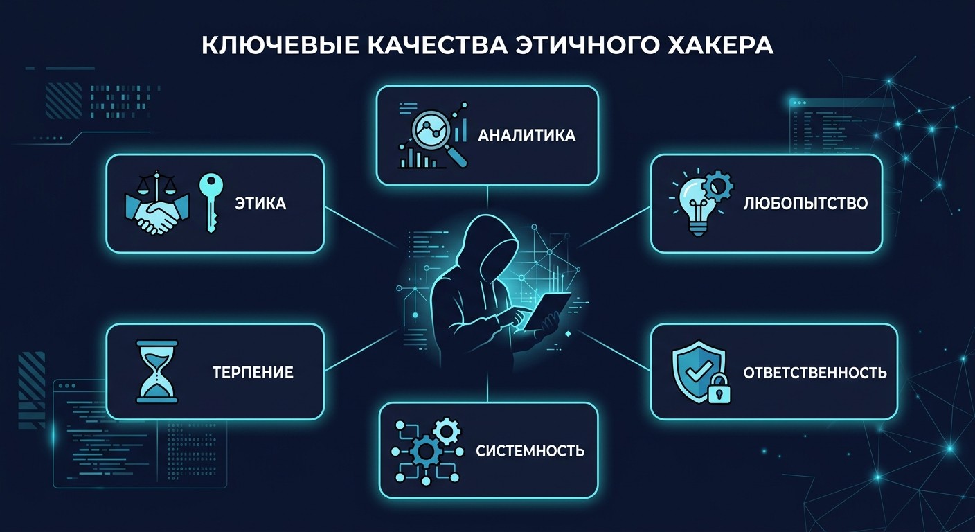 Ключевые качества этичного хакера — инфопортрет специалиста по кибербезопасности