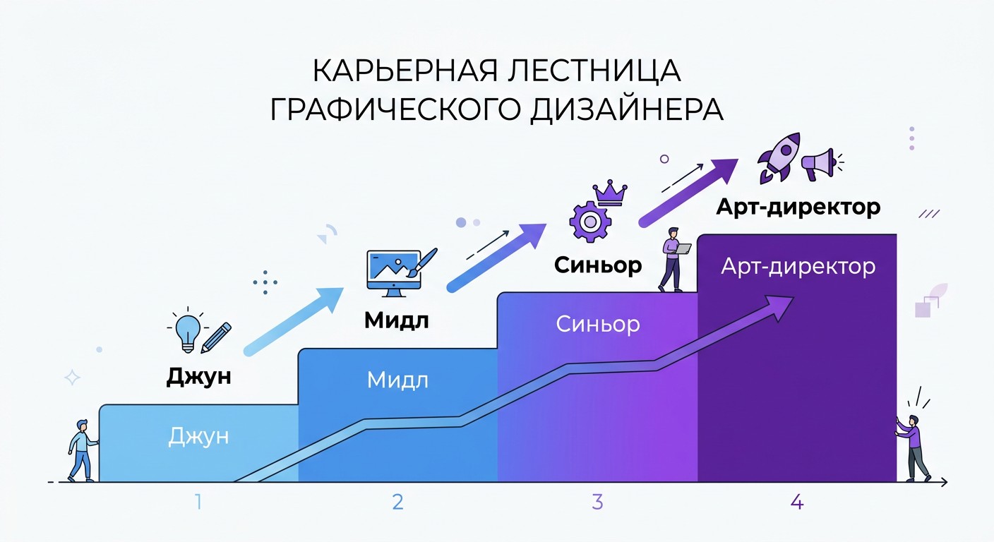 Карьерная лестница графического дизайнера от джуна до арт-директора