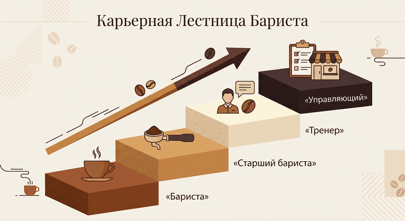 Карьерная лестница бариста — от стажёра до управляющего кофейней