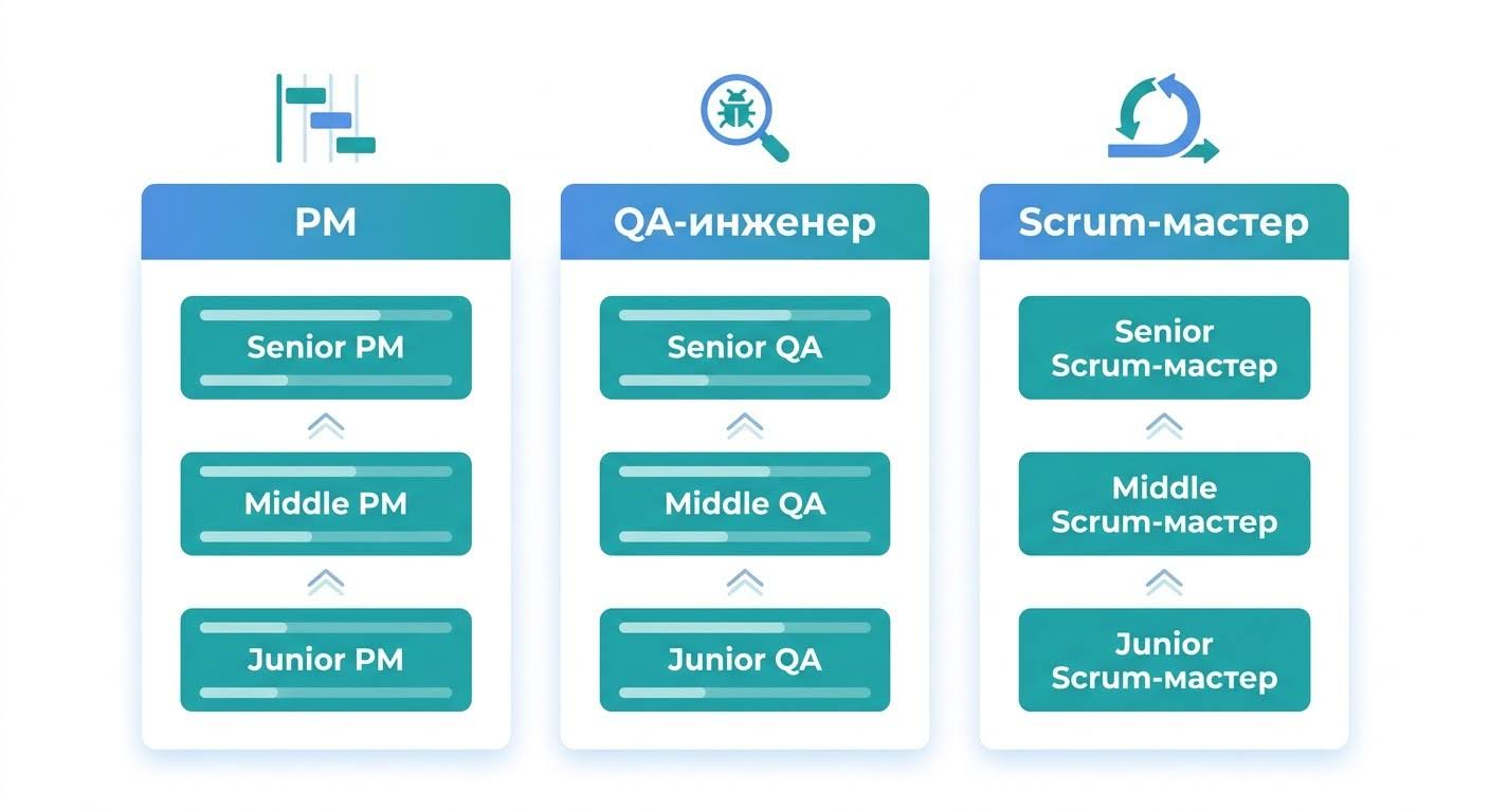 Карьерная лестница в IT без кода — PM, QA-инженер и Scrum-мастер