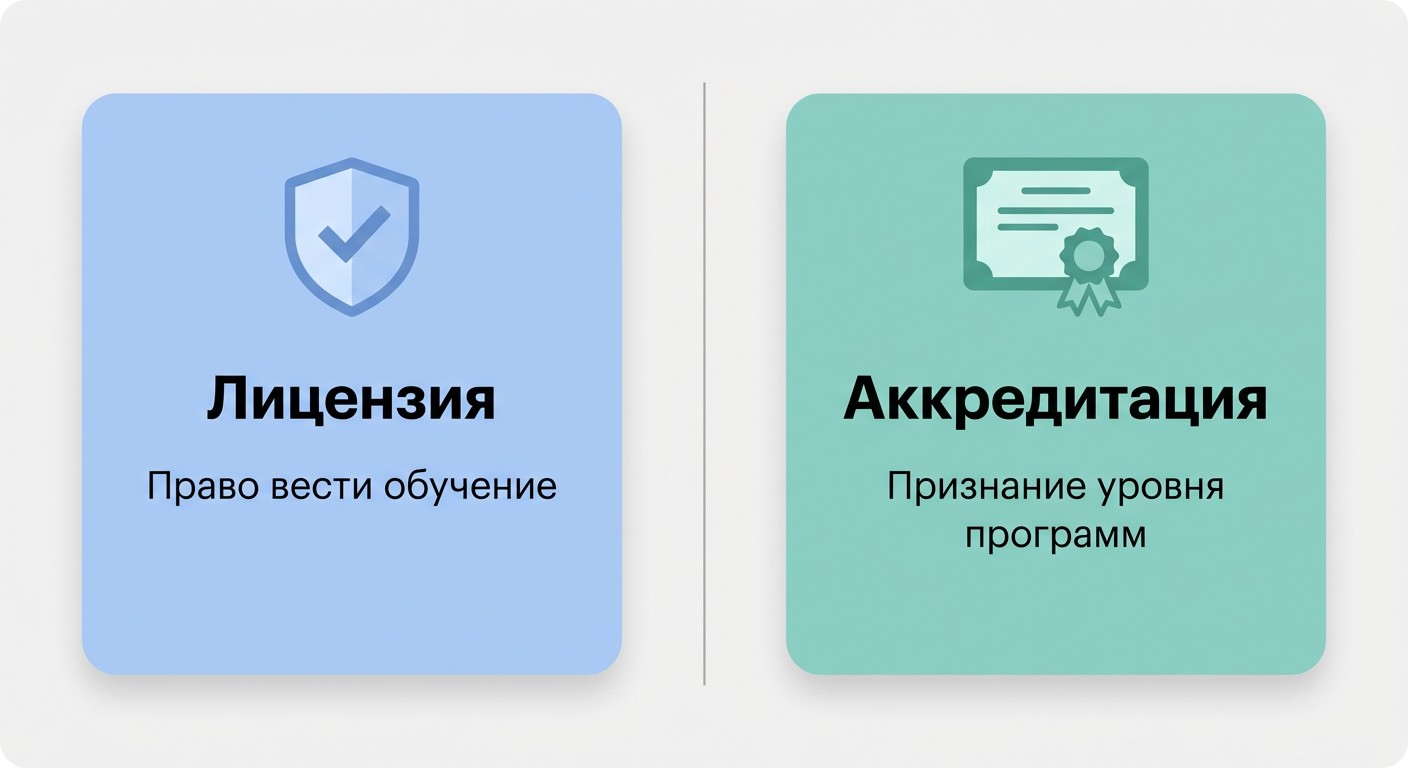 Разница между лицензией на образовательную деятельность и государственной аккредитацией