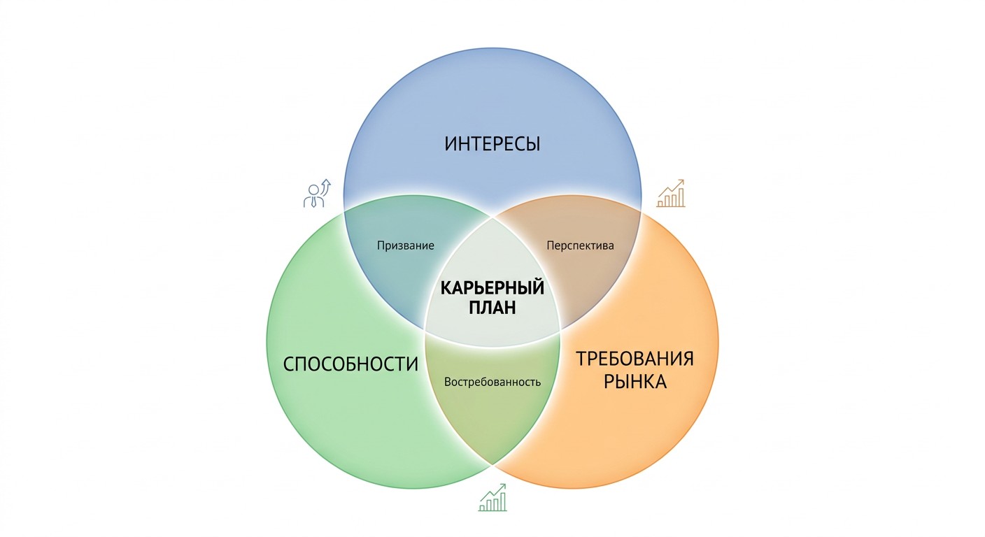 Метод трёх кружков: интересы, способности и требования рынка для карьерного плана