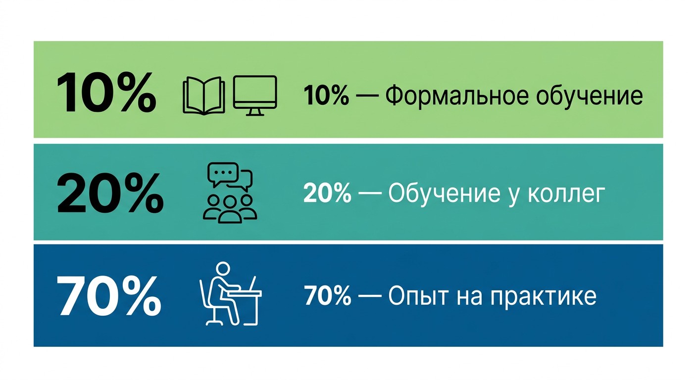 Модель корпоративного обучения 70-20-10: опыт, коллеги, формат