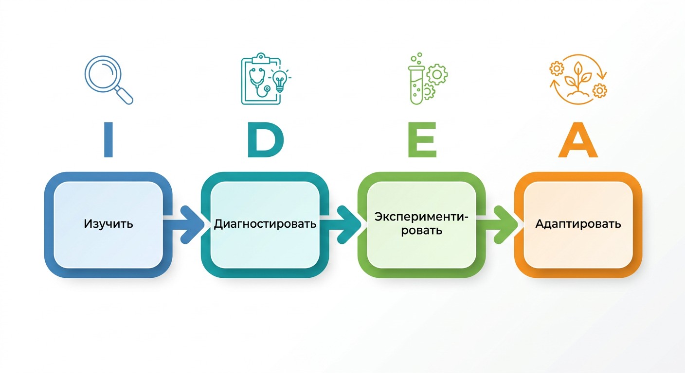 Модель IDEA — четыре шага решения проблем для руководителя
