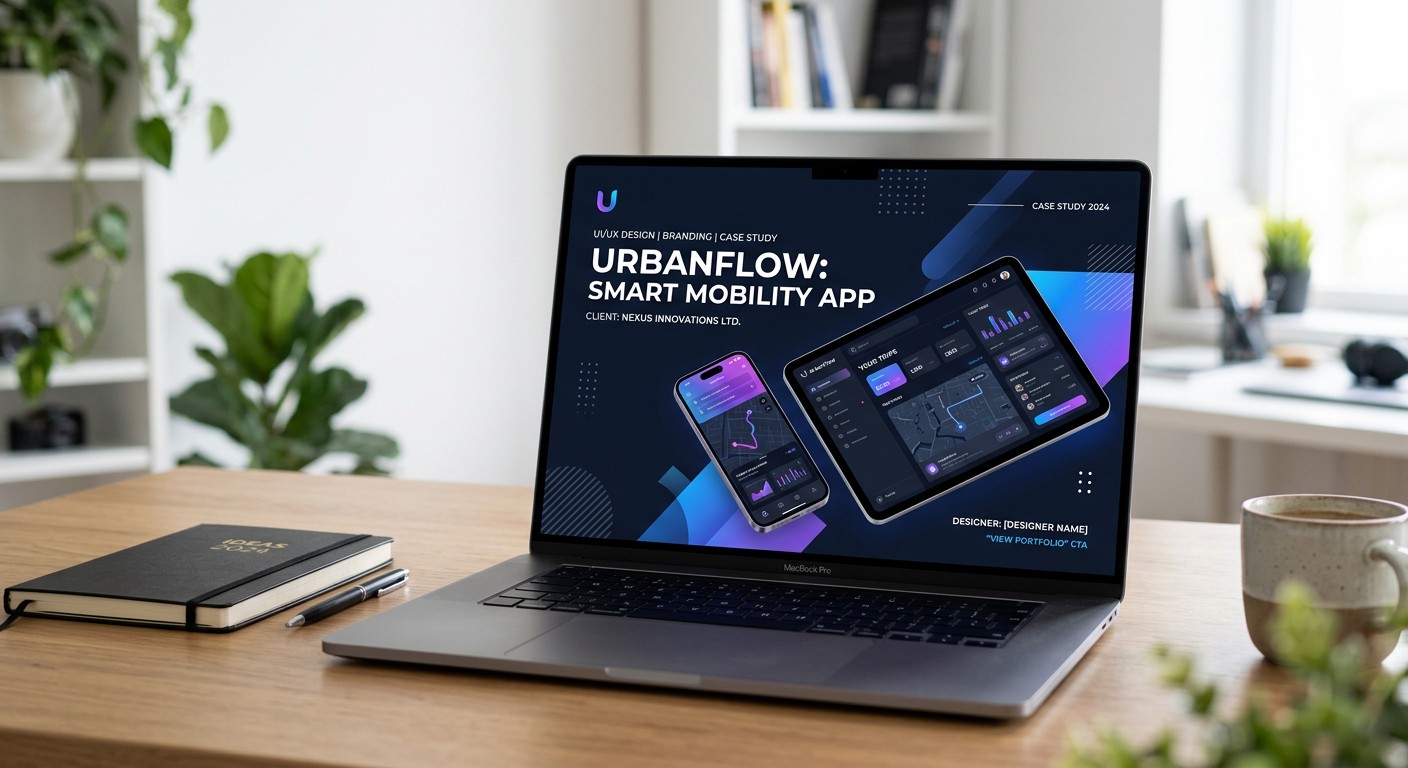 Обложка кейса портфолио дизайнера в стиле Behance