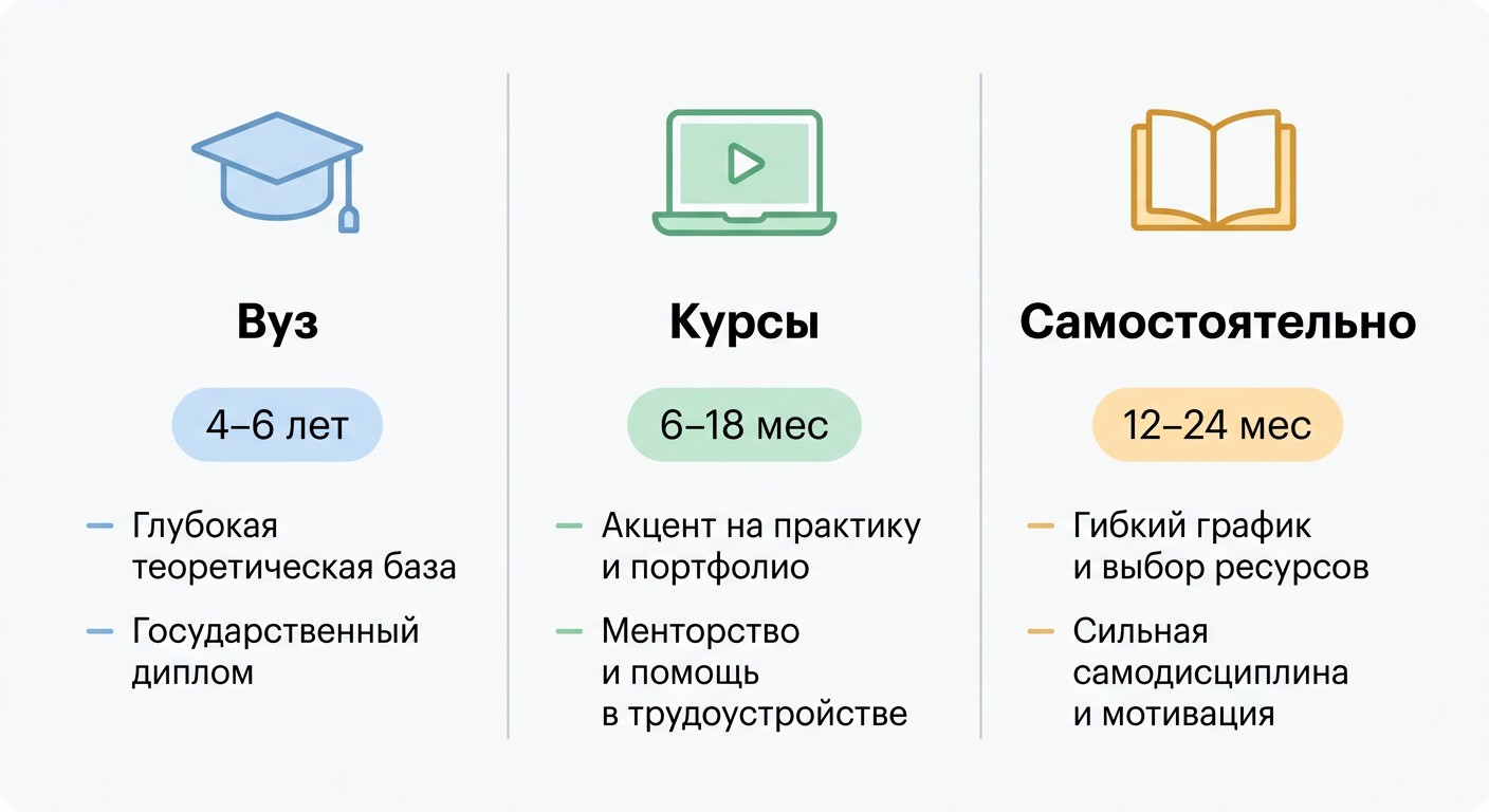 Три пути входа в профессию графического дизайнера с примерными сроками