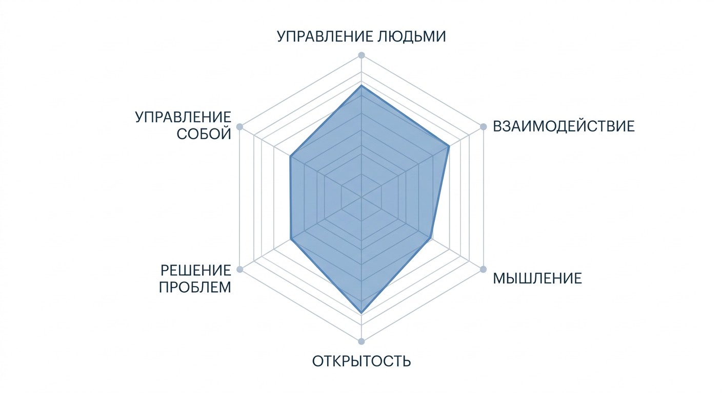 Радар-схема шести ключевых компетенций руководителя