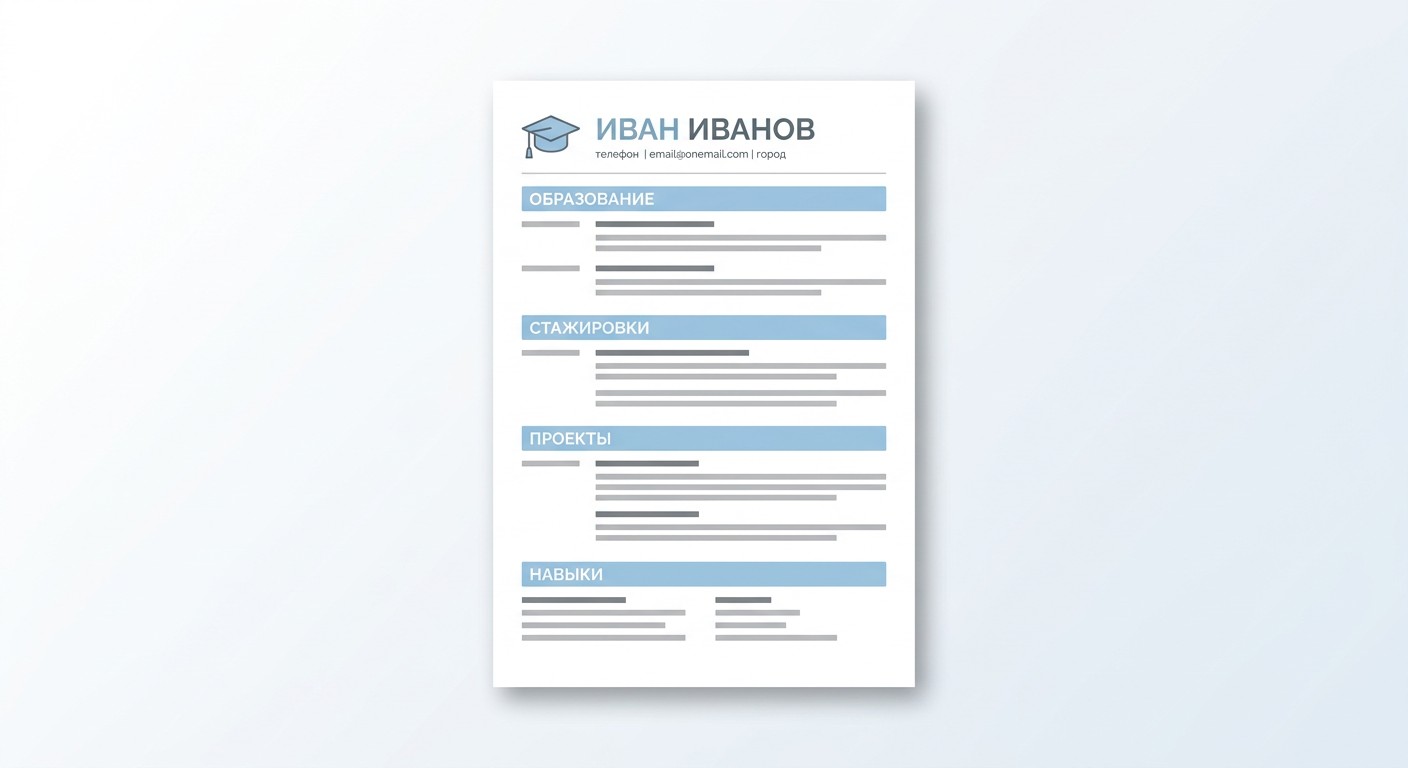 Шаблон резюме для студента без опыта работы