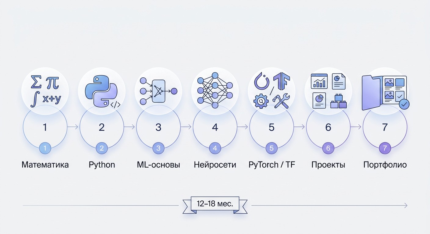 Дорожная карта как стать специалистом по нейросетям за 12–18 месяцев
