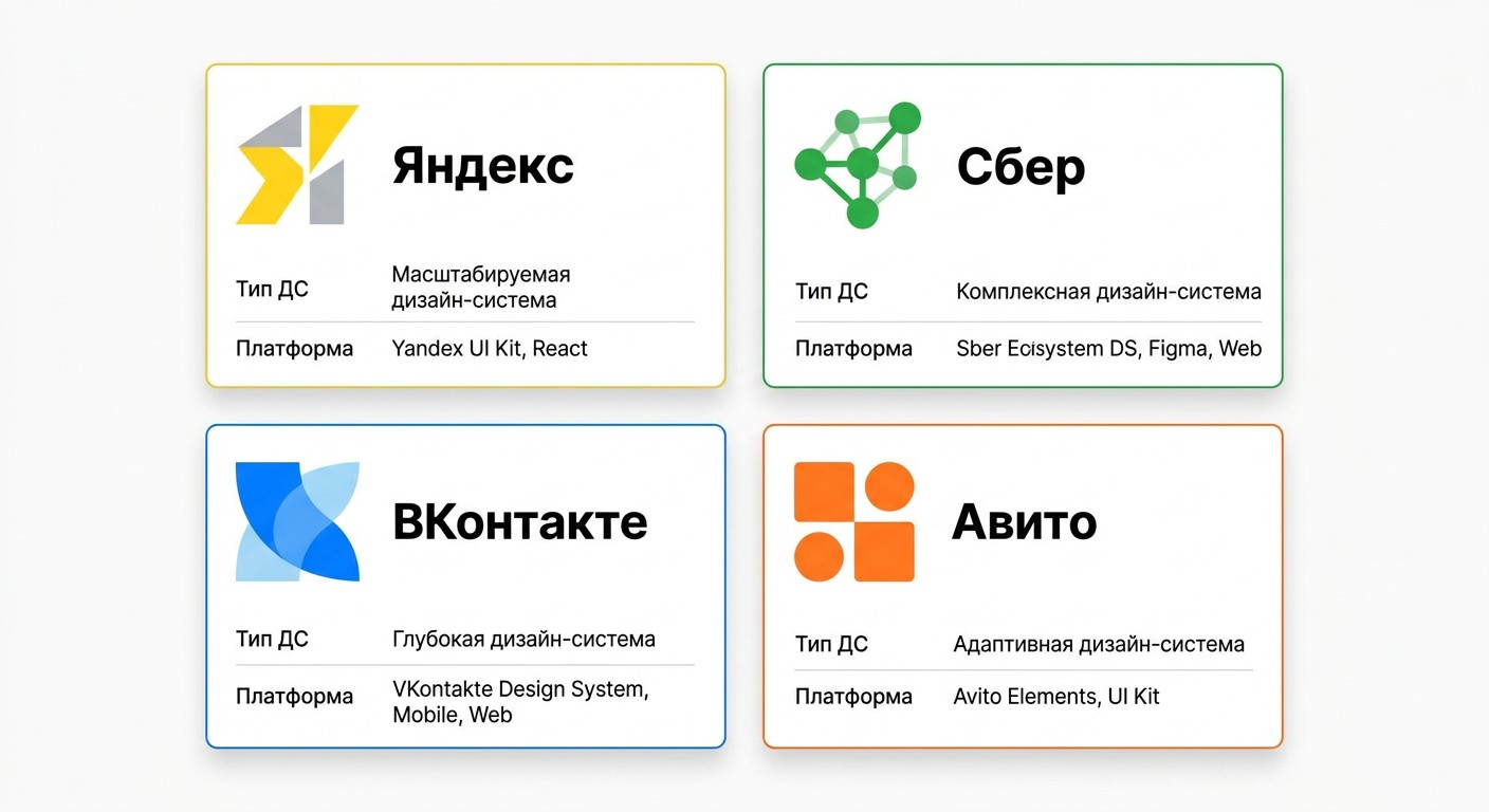Российские дизайн-системы: карточки Яндекс, Сбер, ВКонтакте и Авито