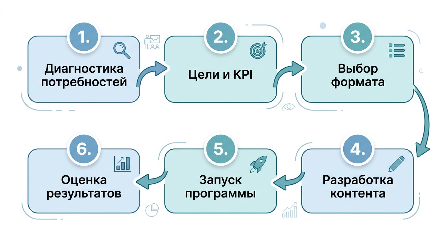 Шесть шагов запуска системы корпоративного обучения в компании