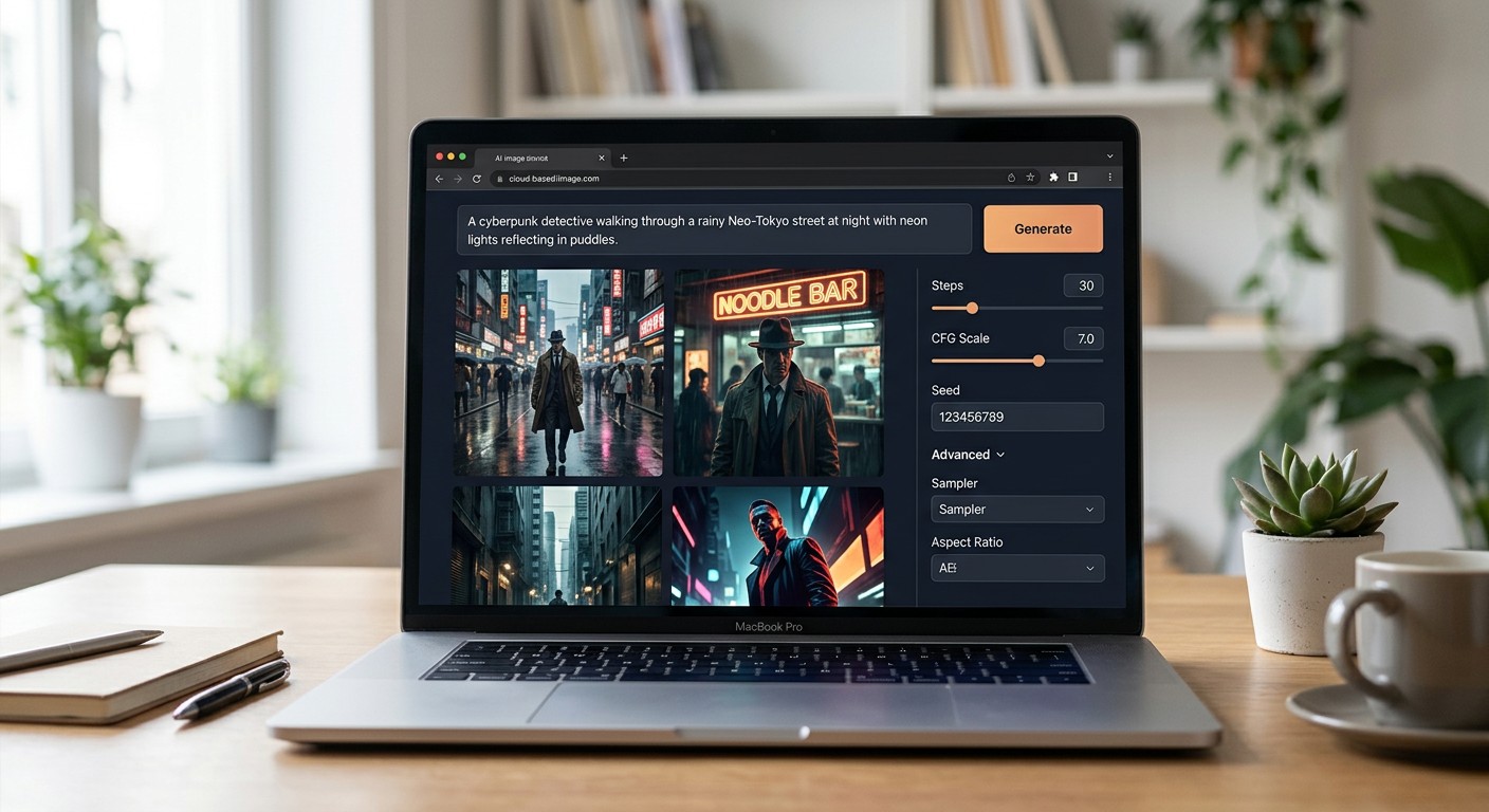 Интерфейс Stable Diffusion в облачной версии для генерации изображений