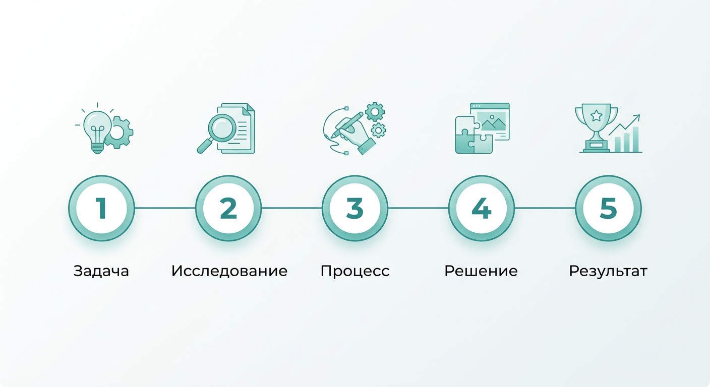 Пять шагов структуры сильного кейса в портфолио дизайнера