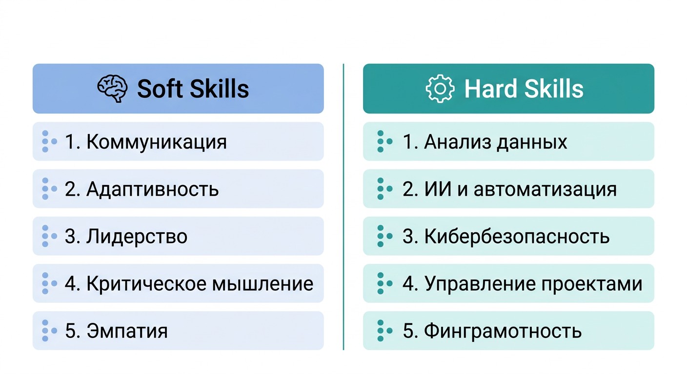 Топ-5 soft skills и hard skills сотрудников в 2025 году