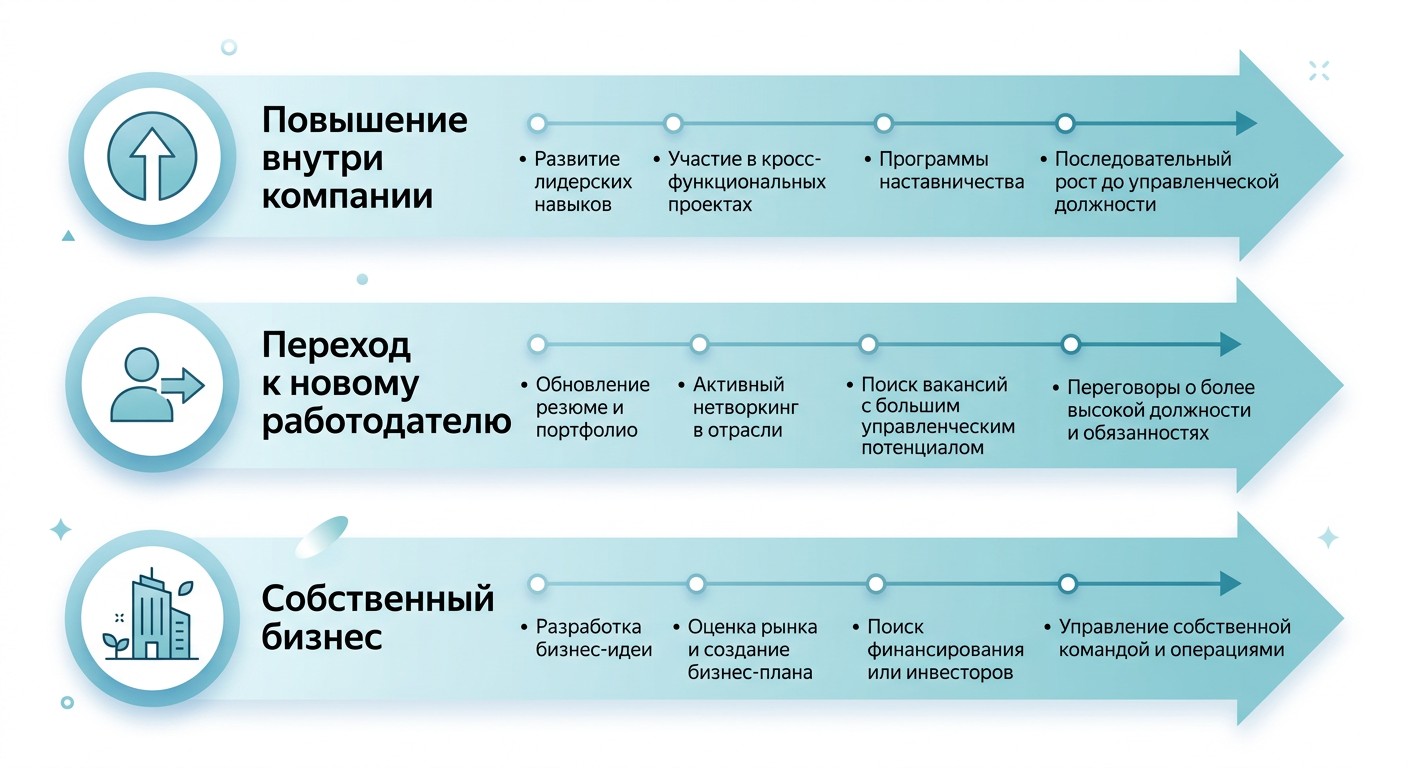 Три пути к должности руководителя — схема карьерных сценариев