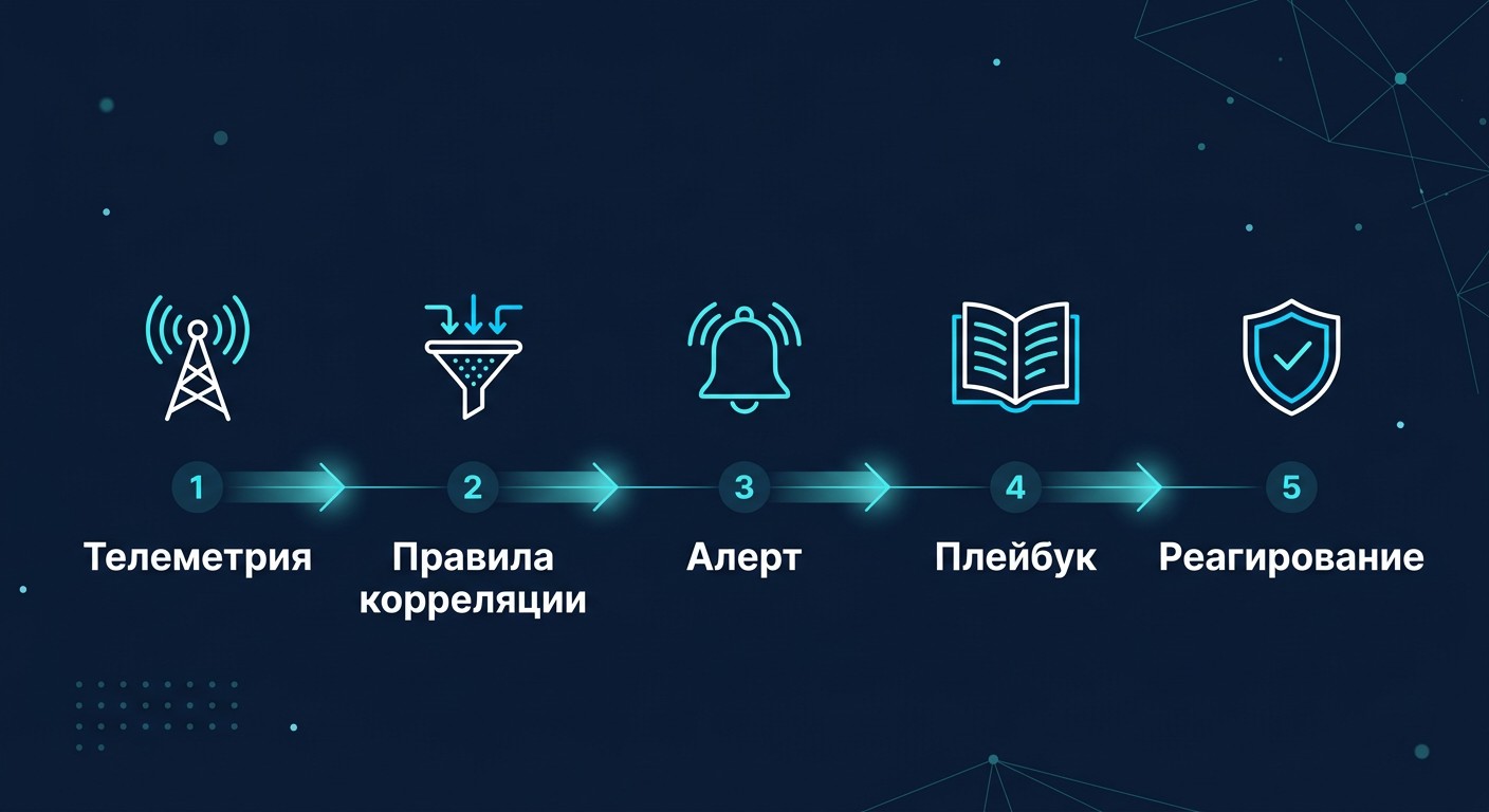 Цикл обнаружения инцидентов SOC-аналитика: пять шагов реагирования