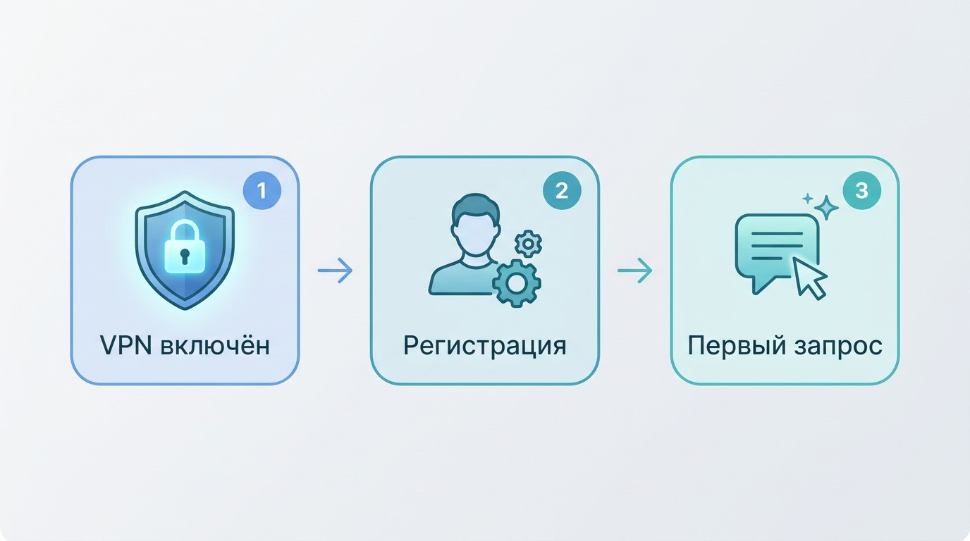 Три шага для доступа к ChatGPT из России: VPN, регистрация, первый запрос