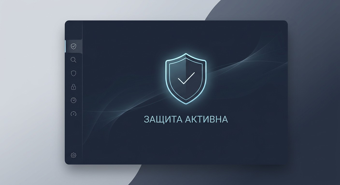 Avira Free Security — тёмный интерфейс антивируса со статусом защиты