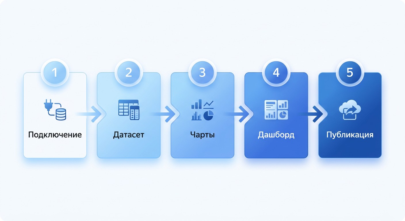 Пять шагов создания дашборда в Yandex DataLens пошагово