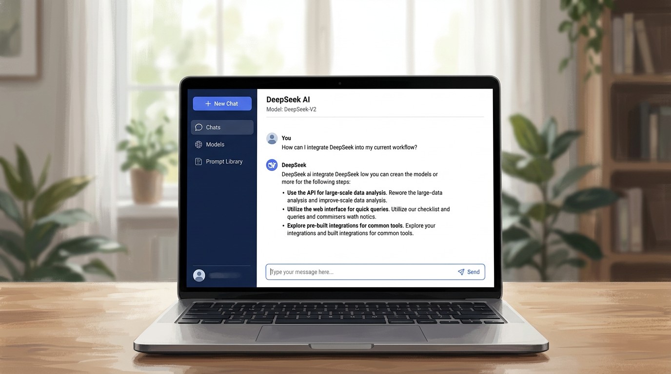 Главный экран DeepSeek — инструкция по использованию нейросети в браузере