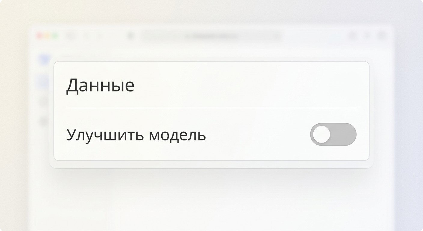 Настройки данных в веб-версии DeepSeek — отключение улучшения модели