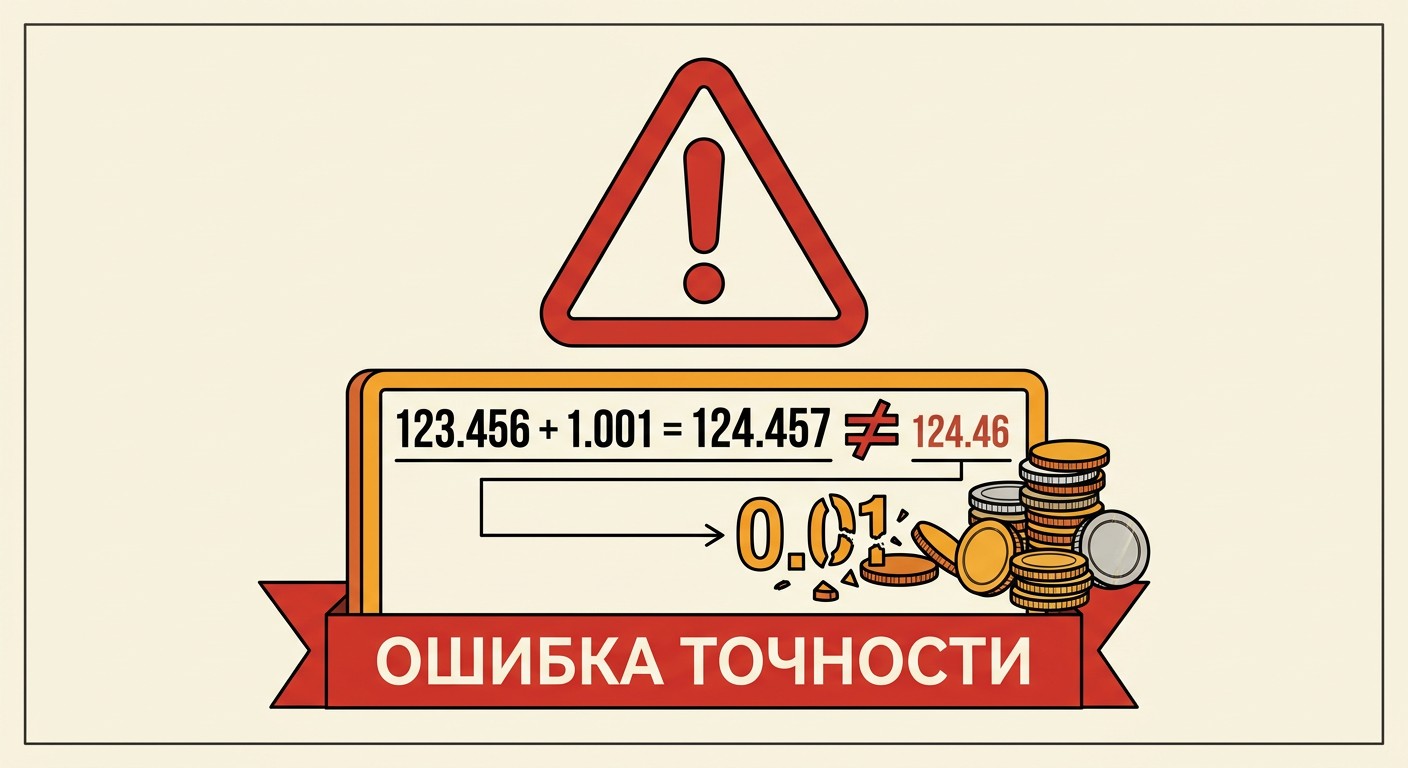 Предупреждение: float в финансах накапливает ошибки точности вычислений