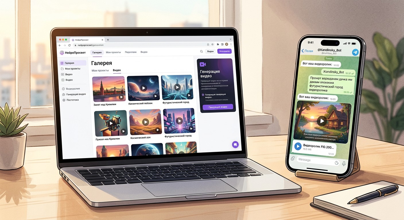 FusionBrain и Telegram-бот для генерации видео нейросетью на русском языке
