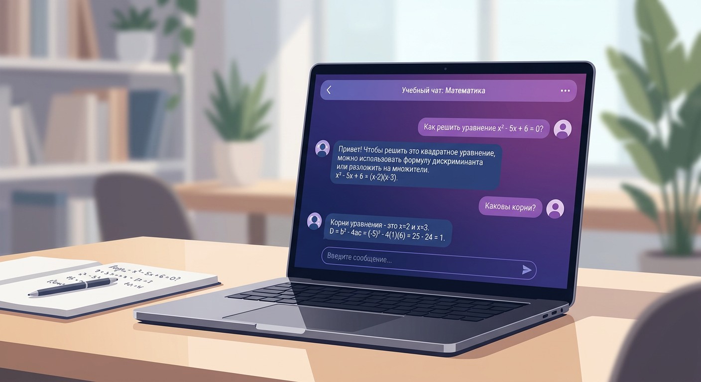 Интерфейс GigaChat — российская нейросеть для учёбы