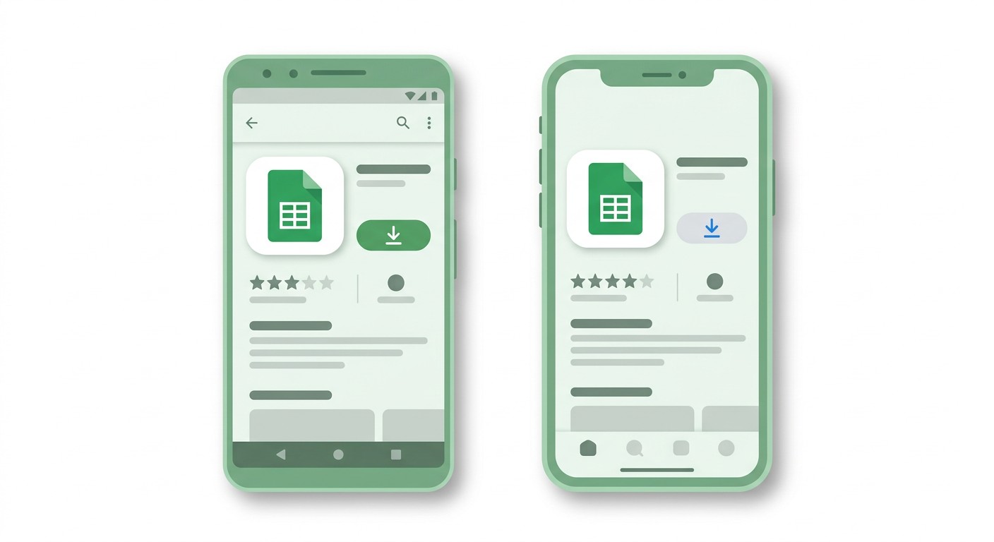 Приложение Google Таблицы в магазинах для Android и iPhone
