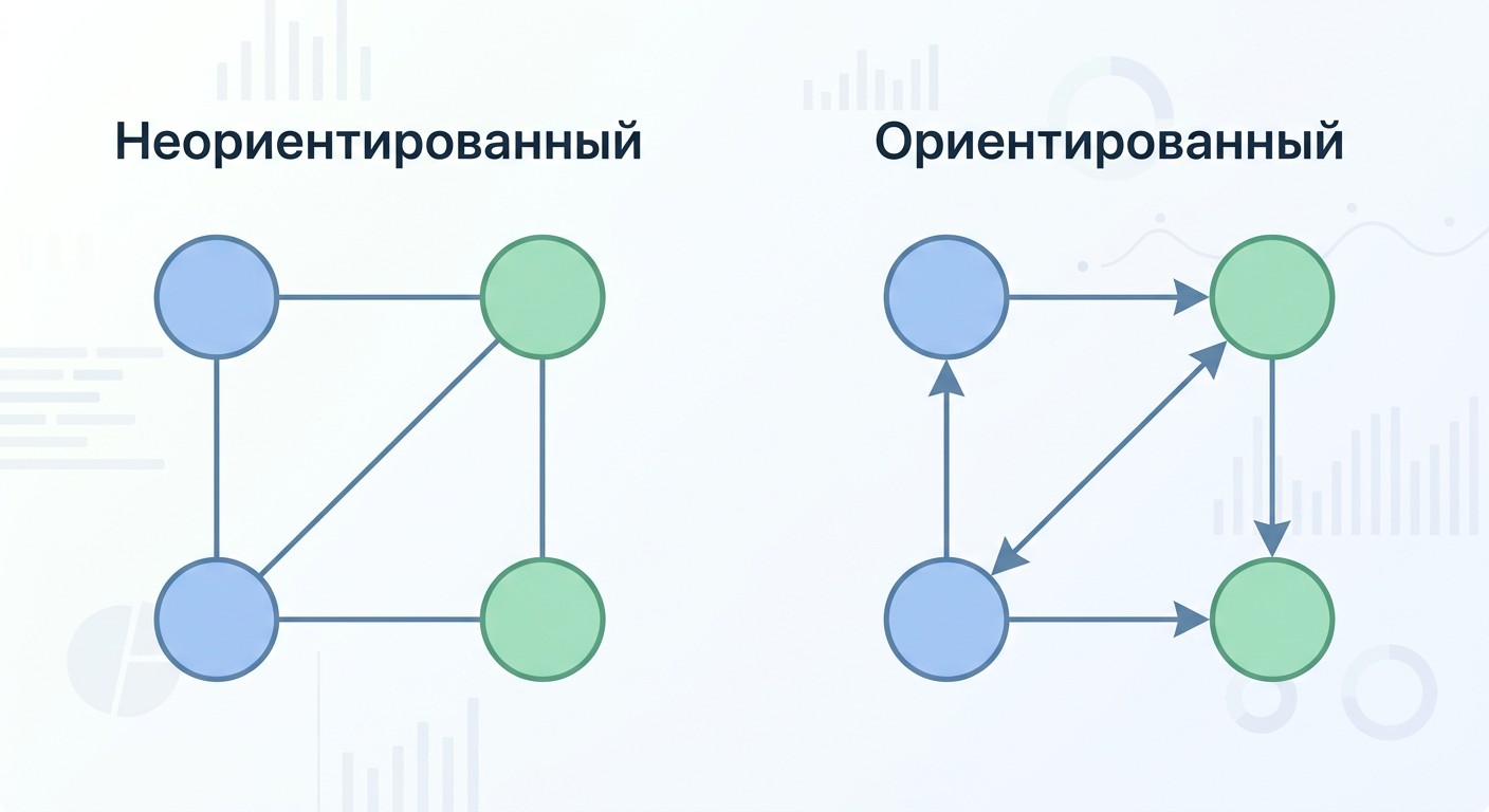 Ориентированный и неориентированный граф с четырьмя вершинами