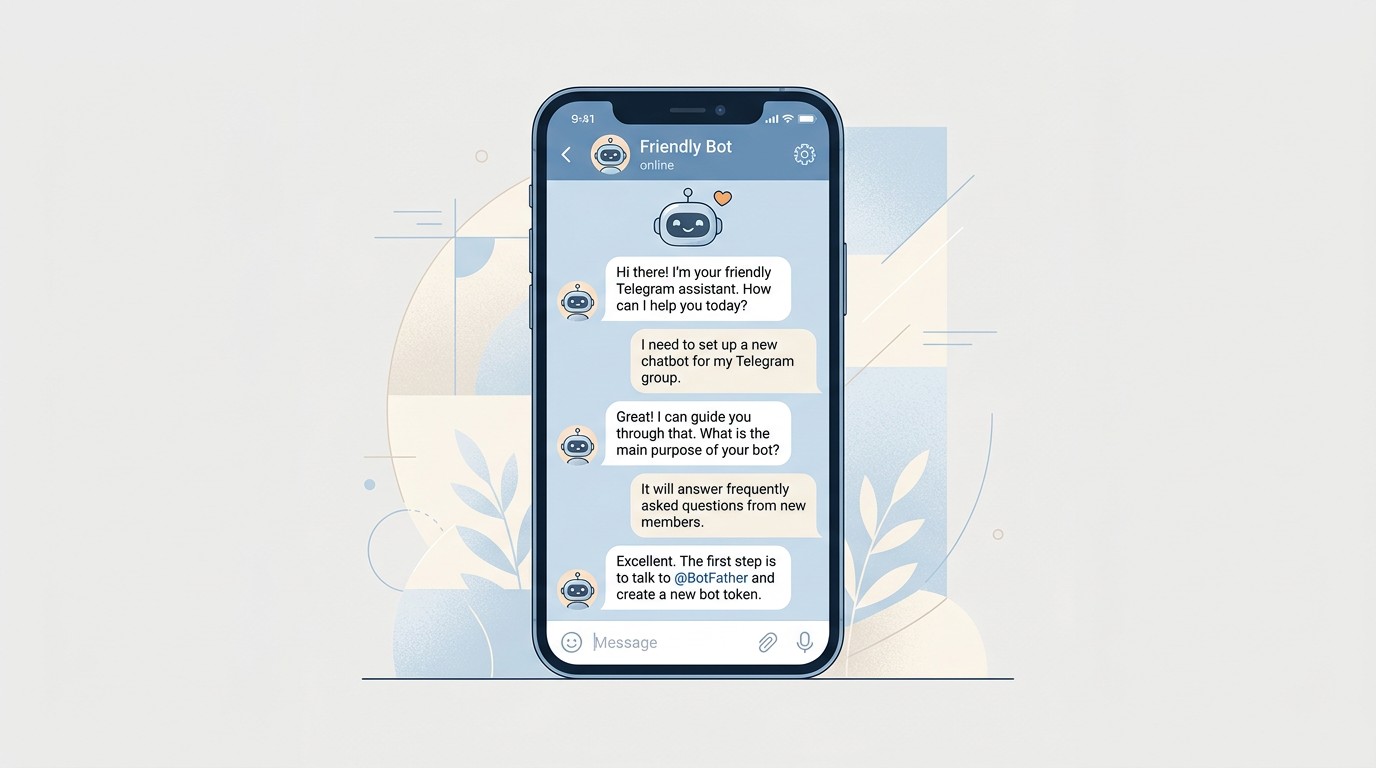 Интерфейс Telegram с диалогом чат-бота на экране смартфона