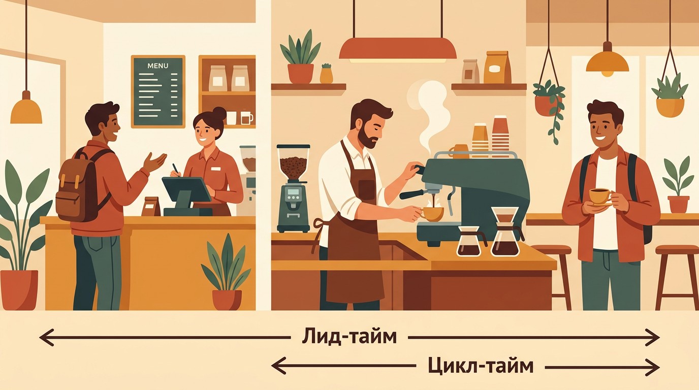 Аналогия кафе: лид-тайм и цикл-тайм на примере заказа кофе