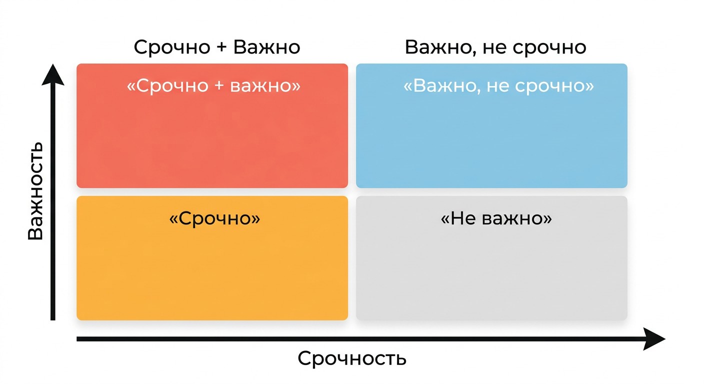 Матрица Эйзенхауэра в промптах для ChatGPT — четыре квадранта