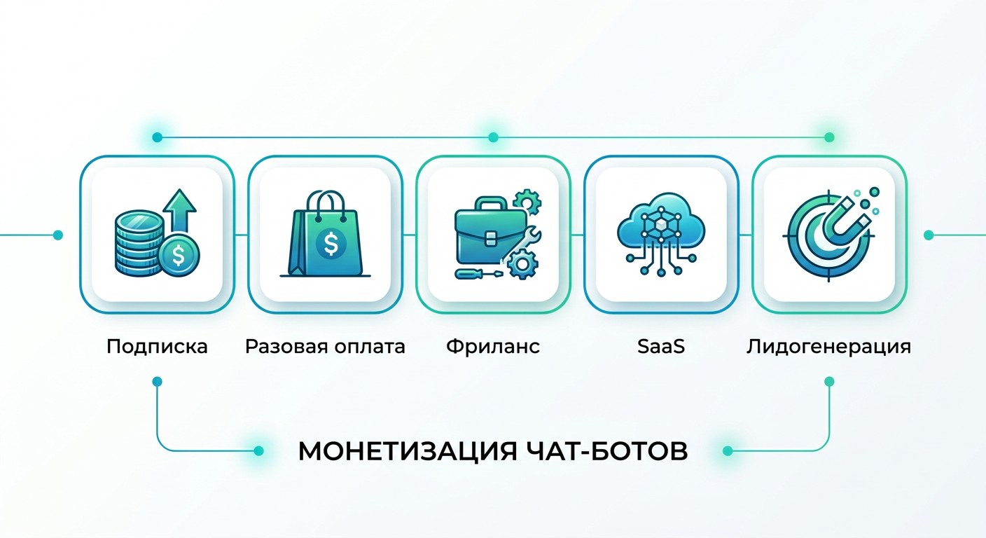 Схема 5 бизнес-моделей монетизации чат-бота