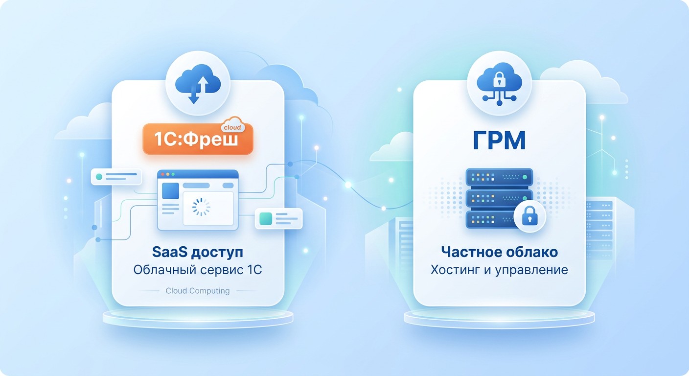 Облачные варианты 1С — сервис Фреш и частное облако ГРМ