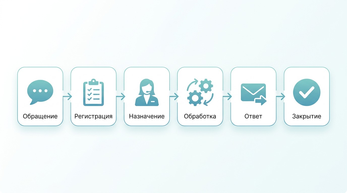 Схема обработки обращения клиента — пример моделирования бизнес-процесса